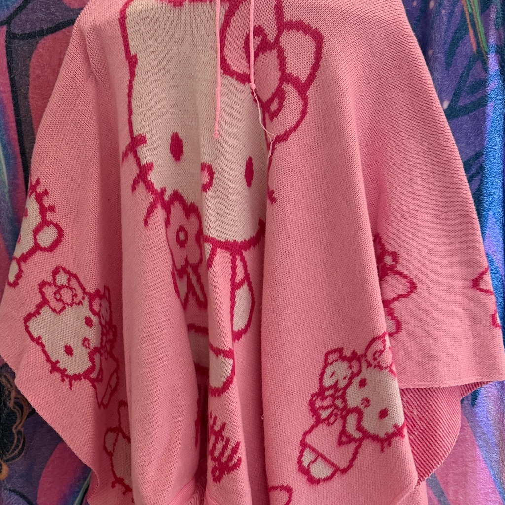 Hello Kitty Pink Graphic Poncho